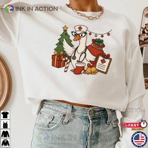 Christmas Silly Goose Nurse Cute Shirt