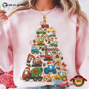 Construction Truck Christmas Tree Shirt, Holiday Gift For Boys 1 InkInAction.com