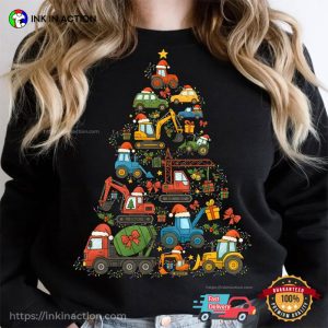Construction Truck Christmas Tree Shirt, Holiday Gift For Boys 3 InkInAction.com