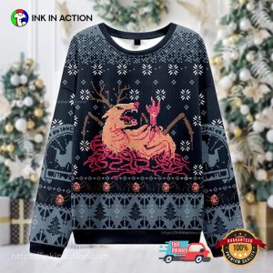 Cursed Reindeer Horror Xmas Ugly Sweater