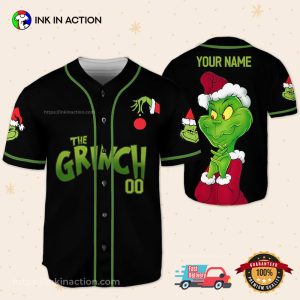 Custom Grinch Christmas Baseball Jersey
