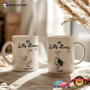 Custom Mrs. And Mr. Silly Goose Married Couple Matching Cup