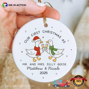 Custom Our First Christmas As Married Couple Ornament