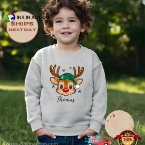 Custom Reindeer Toddler Christmas Kids T-shirt