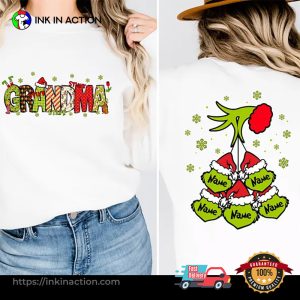 Custom Stank Nana Grinch Christmas Kids Name 2 Sided Shirt
