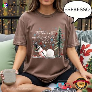 Cute Snowman It's The Most Wonderful Time Of The Year Comfort Colors Shirt InkInAction.com