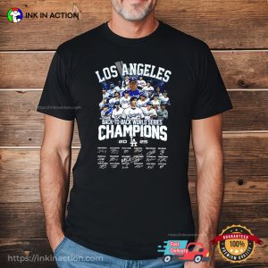 Dodgers Team Back 2 Back World Series Champions Signatures Shirt 2 InkInAction.com