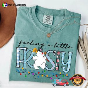 Feeling A Little Frosty Cute Snowman Winter Comfort Colors Shirt