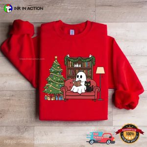 Ghost Reading Book christmas themed shirts 2 InkInAction.com