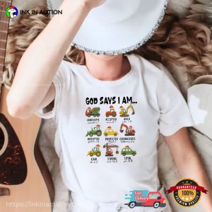 God Says I Am Christmas Cars And Trucks Shirt