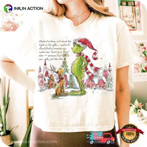 Hand Drawn Grinch Christmas Quotes Shirt