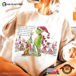 Hand Drawn Grinch Christmas Quotes Shirt