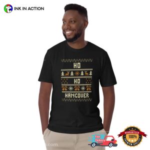 Ho Ho Hangover, day after drinking Ugly Christmas Shirt InkInAction.com