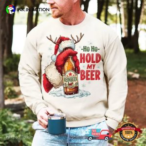 Ho ho Hold My Beer Funny Santa Christmas Shirt 3 InkInAction.com