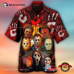 Horror Movie Killers Jason Voorhees Michael Myers Hawaiian Shirt