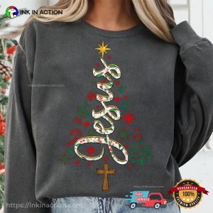 Jesus Christmas Tree, Christian Faith Holiday Comfort Colors Shirt