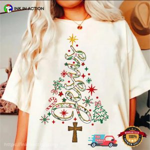 Jesus Christmas Tree, Christian Faith Holiday Comfort Colors Shirt 3 InkInAction.com