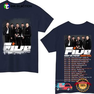 Keep On Movin' UK Five Band Tour 2025 T shirt InkInAction.com