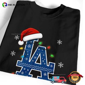 LA Baseball Christmas Light Bulb Shirt