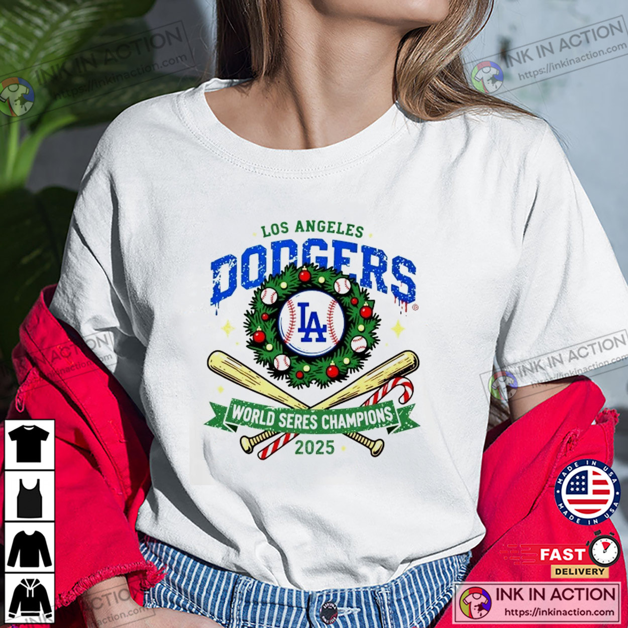 LA Dodgers World Series Champions 2025 Christmas Shirt LA Dodgers World Series Champions 2025 Christmas Shirt