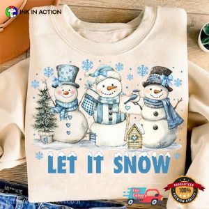 Let It Snow Season Christmas, Coquette Snowman Comfort Colors Shirt