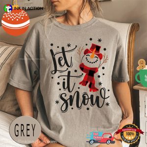 Let It Snow Xmas Snowflake Comfort Colors Shirt