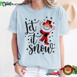 Let It Snow Xmas Snowflake Comfort Colors Shirt InkInAction.com
