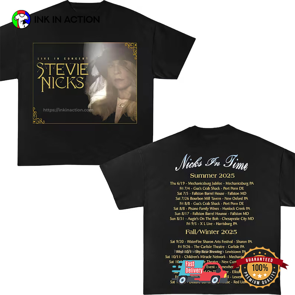 Live In Concert Stevie Nicks Tour Merch 2 Sided T-shirt