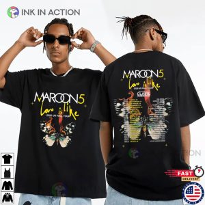 Maroon 5 Love Is Like Tour Merch 2 Sided T-shirt