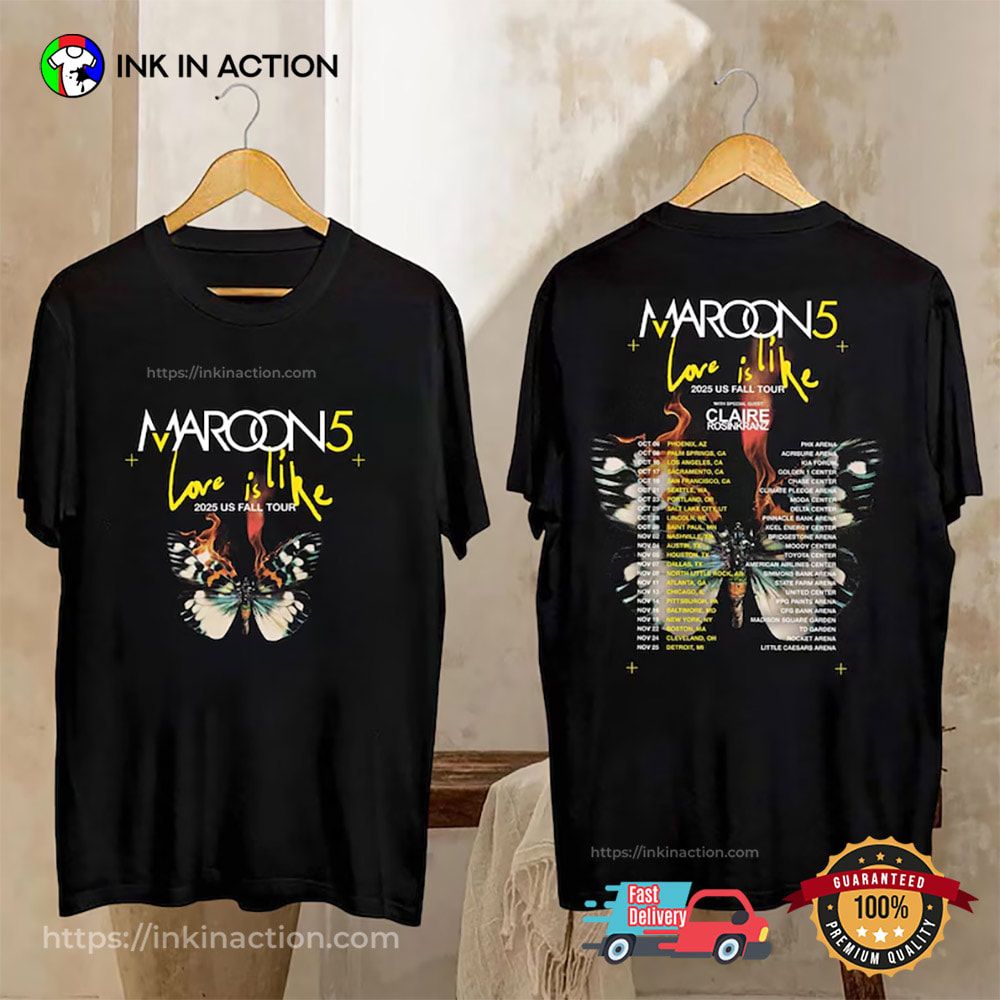 Maroon 5 Love Is Like Tour Merch 2 Sided T-shirt Maroon 5 Love Is Like Tour Merch 2 Sided T-shirt