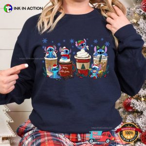 Merry Christmas Stitch Coffee Holiday Shirt