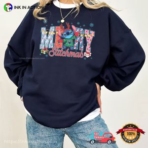 Merry Stitchmas Disney Xmas Stitch Adorable Tee 2 InkInAction.com
