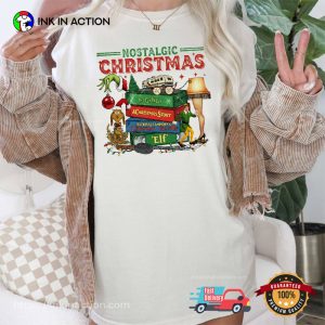 Nostalgic Christmas, Retro Christmas Movies Comfort Colors Shirt