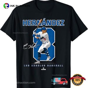 Number And Portrait Kike Hernandez Los Angeles MLBPA T-shirt