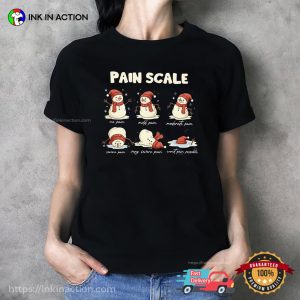 Pain Scale Funny Snowman Christmas Holiday Shirt 1 InkInAction.com