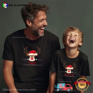 Personalized Adorable Reindeer Family Xmas Shirts