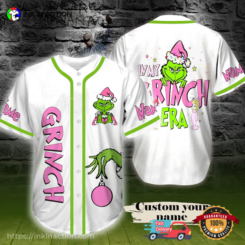 Personalized In My Grinch Era Baseball Jersey Personalized In My Grinch Era Baseball Jersey
