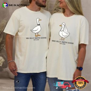 Personalized Mrs. and Mr. Silly Goose Honeymooning Matching Shirt