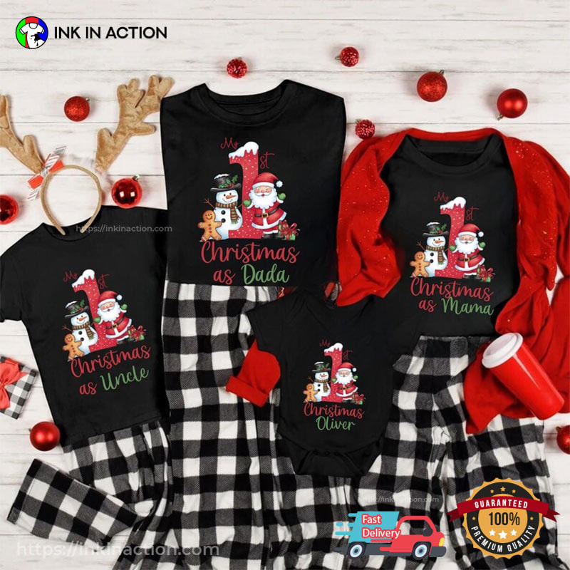 Personalized My First Christmas As Family Matching Shirts For Christmas Personalized My First Christmas As Family Matching Shirts For Christmas