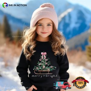 Pink Coquette Christmas Tree Merry And Bright Tee