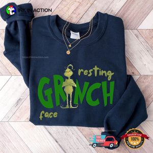 Resting Grinch Face Funny Christmas Shirt InkInAction.com