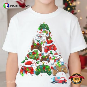 Retro Christmas Gaming Controller Xmas Tree T-shirt