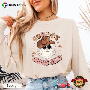 Retro Cowboy Christmas Western Holiday Comfort Colors Shirt