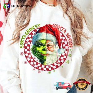 Retro Grinch Vs Santa Claus Merry Christmas Shirt