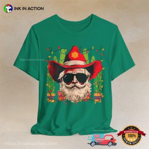 Retro Western Cowboy Santa Graphic Shirt