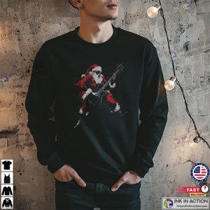 Santa Playing Guitar, 90s Christmas Rock Shirt 2 InkInAction.com