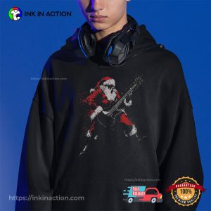 Santa Playing Guitar, 90s Christmas Rock Shirt