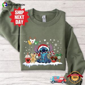 Santa Stitch And Snack funny christmas tees 1 InkInAction.com