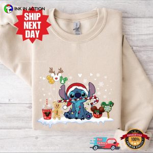 Santa Stitch And Snack funny christmas tees 2 InkInAction.com