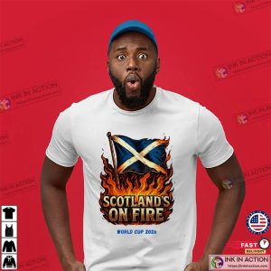 Scotland's On Fire World Cup 2026 Shirt 1 InkInAction.com